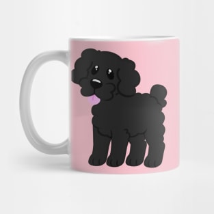 Simple Black Poodle - Pink Mug